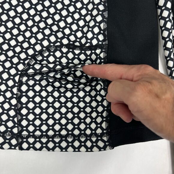 Lands’ End Sport Black White Geo Print 1/4 Zip Active Pullover Women’s Small - Picture 4 of 10